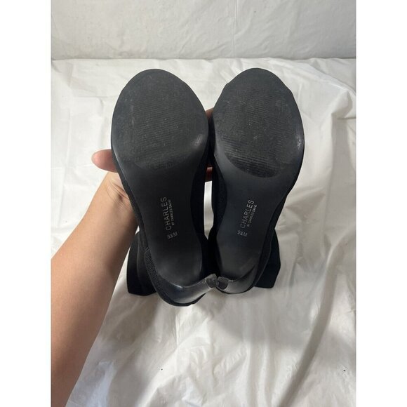Charles by Charles David Women’s Black Knit Peep Toe Bootie Size 9.5 - Picture 12 of 15